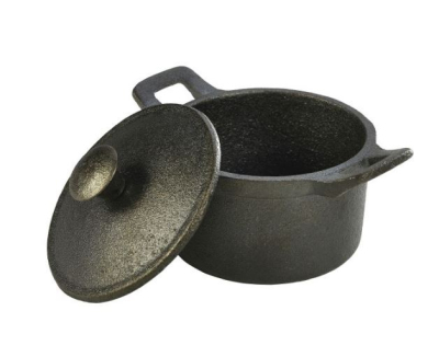 MINI CAST IRON BLACK CASSEROLE DISH 10X6CM 40CL/14OZ C106 X6