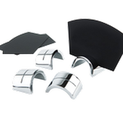 6 CHROME PLATED CARD HOLDERS COMPLETE WITH 6 BLACK CARDS