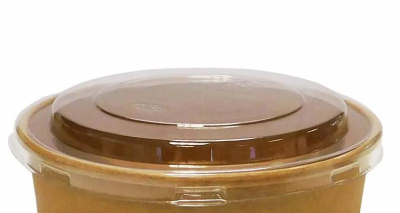 CLEAR PET LID FOR 1300ML KRAFT ROUND POT X300