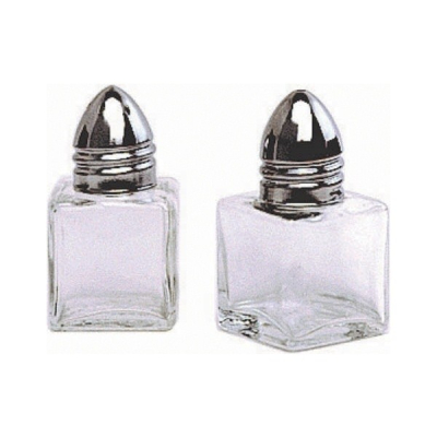 S/S MINI GLASS SALT POT 20X20X55MM
