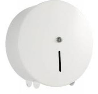 MIDI JUMBO TOILET ROLL DISPENSER WHITE METAL