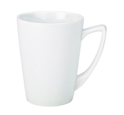 GENWARE PORCELAIN ANGLED HANDL HANDLED MUG 35CL/ 12.25OZ