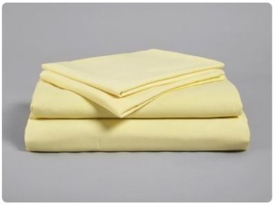 FR POLYESTER FLAT SHEET, SINGL BED 280 X 178CM - LEMON
