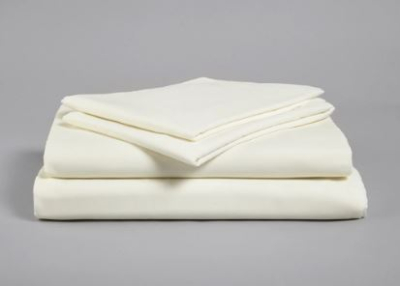 IVORY FLAT SINGLE POLY COTTON SHEET 178 X 254CM