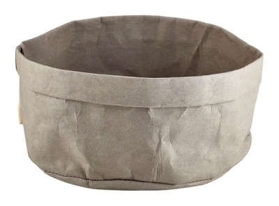 GREY WASHABLE PAPER BAG 20 DIA X 14CM(H) WPB-20G