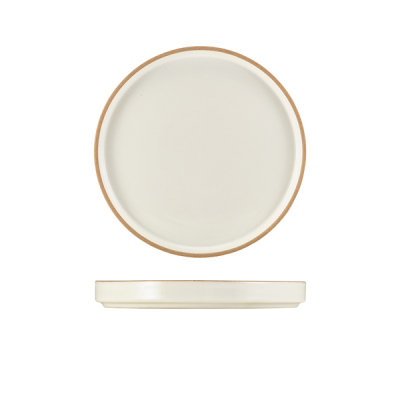 GENWARE KAVA WHITE STONEWARE PRESENTATION PLATE 20CM