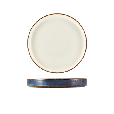 TERRA PORCELAIN AQUA BLUE TW TONE PRESENTATION PLATE 18CM