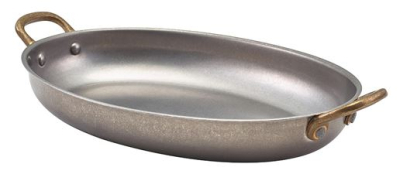 GENWARE VINTAGE STEEL OVAL DISH 24.5X17.5CM 100CL/35OZ