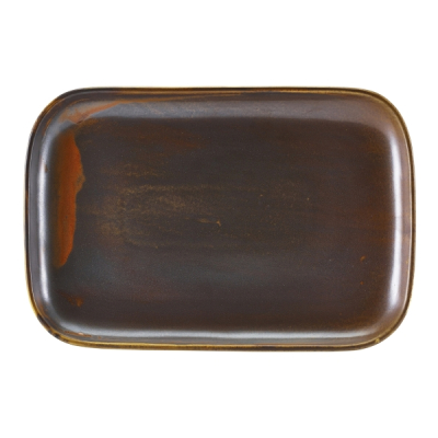 GENWARE TERRA PORCELAIN RUSTIC COPPER RECTANGULAR PLATE 13.6X9.3Inch