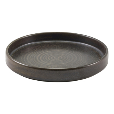GENWARE TERRA PORCELAIN BLACK PRESENTATION PLATE 7Inch