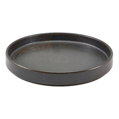 GENWARE TERRA PORCELAIN BLACK PRESENTATION PLATE 8Inch