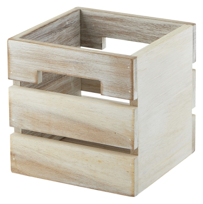 GENWARE WHITE ACACIA WOOD BOX/RISER 4.7X4.7Inch