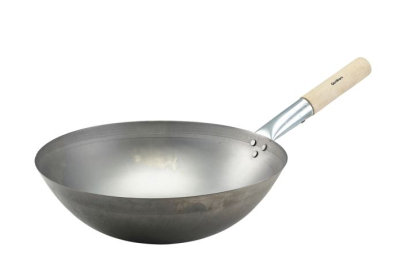 BLACK IRON WOK ROUND BASE 35.6CM