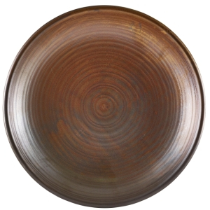 GENWARE TERRA PORCELAIN RUSTIC COPPER COUPE PLATE 11Inch