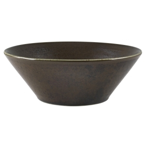 GENWARE TERRA PORCELAIN BLACK CONICAL BOWL 19.2OZ