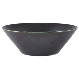 GENWARE TERRA PORCELAIN BLACK CONICAL BOWL 33.8OZ