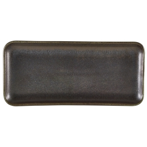 GENWARE TERRA PORCELAIN BLACK RECTANGULAR PLATTER 10.6X4.9Inch