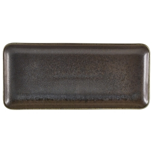 GENWARE TERRA PORCELAIN BLACK RECTANGULAR PLATTER 11.8X5.5Inch