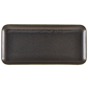 GENWARE TERRA PORCELAIN BLACK RECTANGULAR PLATTER 14.2X6.5Inch