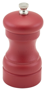 GENWARE RED WOODEN SALT/PEPPER GRINDER 10CM