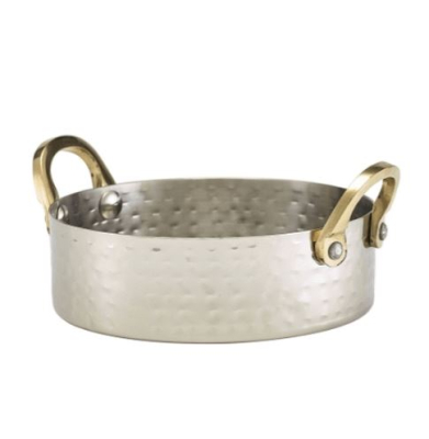 GENWARE HAMMERED STAINLESS STEEL MINI CASSEROLE DISH 14OZ
