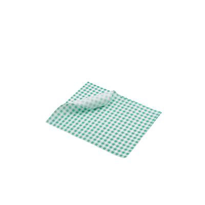 GREASEPROOF PAPER GREEN GINGHAM PRINT 25 X 20CM