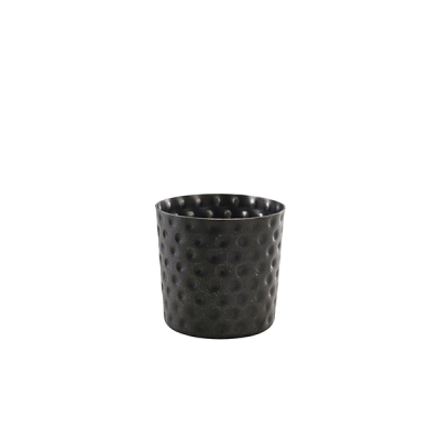 GENWARE HAMMERED BLACK VINTAGE STEEL SERVING CUP 14OZ