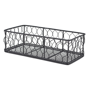 GENWARE RECTANGULAR BLACK WIRE BASKET 25 X 12 X 7.5CM