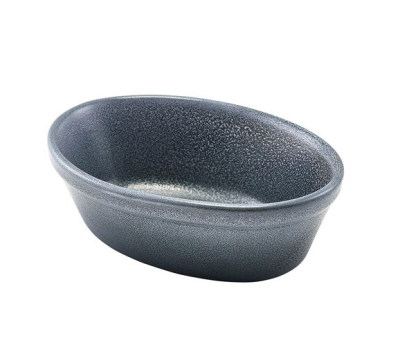 FORGE GRAPHITE OVAL DISH 16CM PIE STONEWARE