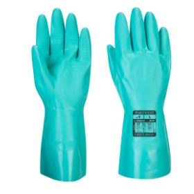 NITRILE GAUNLET GLOVE GRN 33CM XL DF054 FLOCK LINED
