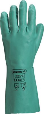 NITRILE GAUNLET GLOVE GRN 33cm X-LARGE DF054-XL FLOCK LINED