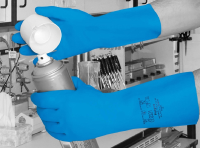 NITRILE BLUE RUBBER GLOVE FLOCK LINED XLGE *LATEX FREE*