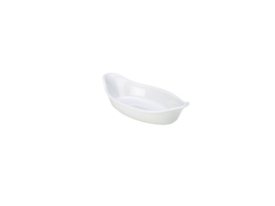 GENWARE WHITE PORCELAIN OVAL EARED DISH 4.5OZ
