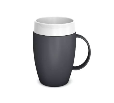ORNAMIN ANTHRACITE HANDLED MUG CLASSIC SHAPE