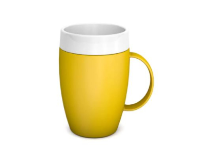 ORNAMIN YELLOW HANDLED MUG CLASSIC SHAPE