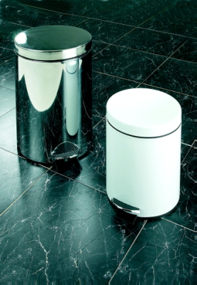 PEDAL BIN WHITE METAL 3LTR