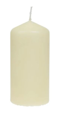 IVORY PILLAR CANDLE 58X120MM PACK OF 12    33HRS