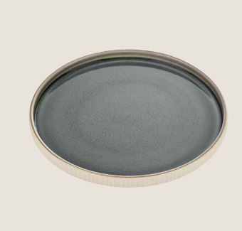 PLAYGROUND NARA GREY ROUND FLAT PLATE RELIEF 27CM X6