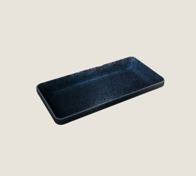 PLAYGROUND NARA BLACK BOWL FLAT RECTANGULAR 18X9CM 6OZ X6