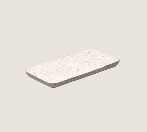 PLAYGROUND STONE TERRAZZO RECT PLATTER LIGHT 18X9CM X1