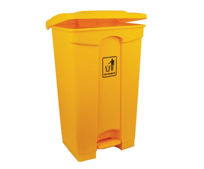 87L POLYPROP PEDAL BIN SINGLE YELLOW 103434