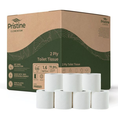 PRISTINE ELEMENTUM WHITE 2PLY TOILET TISSUE PR8501