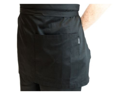 BRIGADE BLACK POLYCOTTON MONEY POCKET APRON 45X30CM