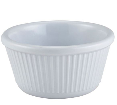 MELAMINE WHITE FLUTED RAMEKIN 4OZ