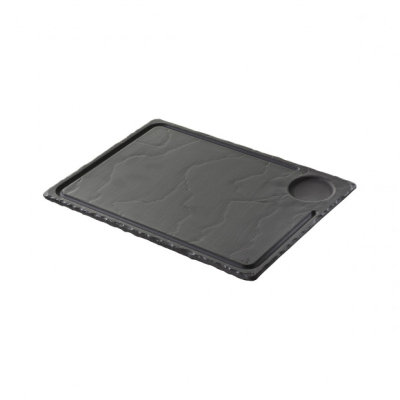 REVOL BASALT MATT BLACK SLATE EFFECT STEAK PLATE 13X9.4Inch