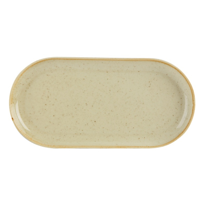 DPS PORCELITE SEASONS WHEAT NARROW OVAL PLATE 12.6X7.9Inch