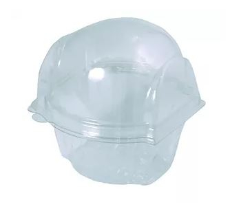 SINGLE CAVITY HINGED CUPCAKE CONTAINER 96 X 181 X 86MM