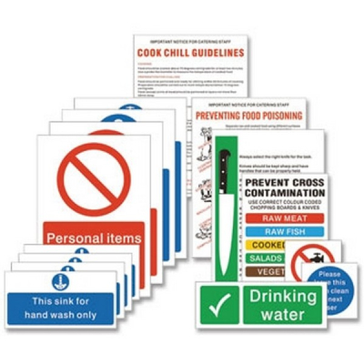 FOOD PREPARATION SIGN PACK X14 KITCHEN HYGIENE & SAFETY