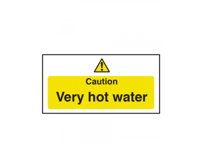 CAUTION VERY HOT WATER SIGN S/A  100X200MM