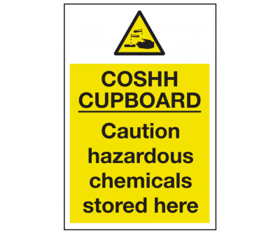 COSHH CUPBOARD SIGN S/A 300X200 CL022